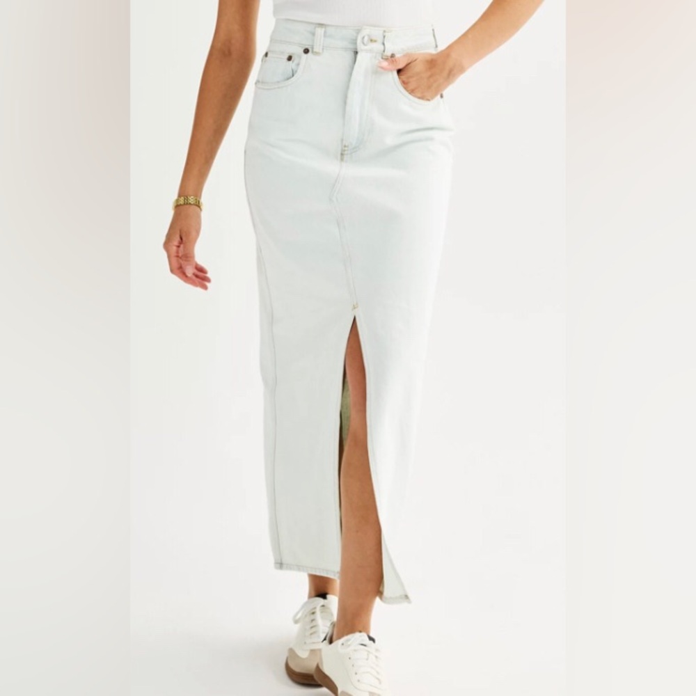 Industry Front Slit Denim Skirt Womens Size 12